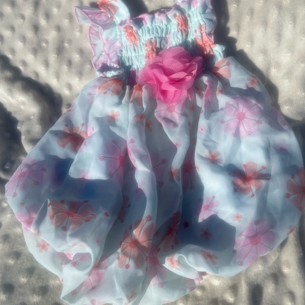 Floral Baby Romper with Pink Accents